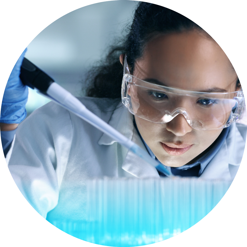 female scientist with testtubes