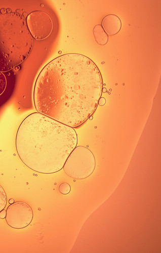 Amber and orange image with bubble in