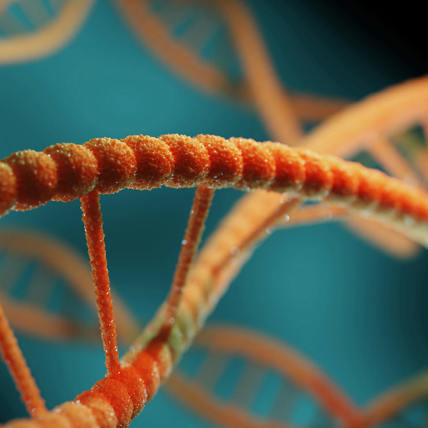 Close up of digitally created dna image